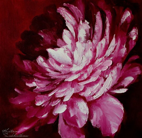 Пионы маслом