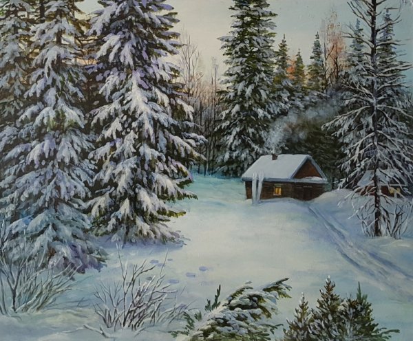 Беленицкий художник зима изба