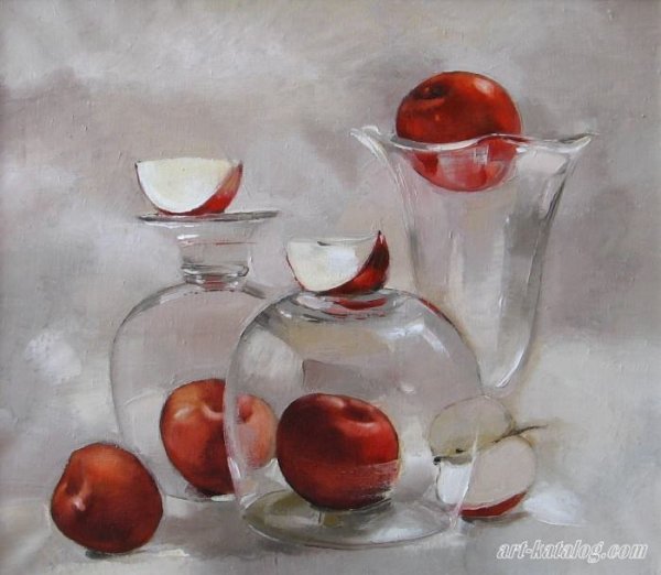 Стеклянный кувшин живопись