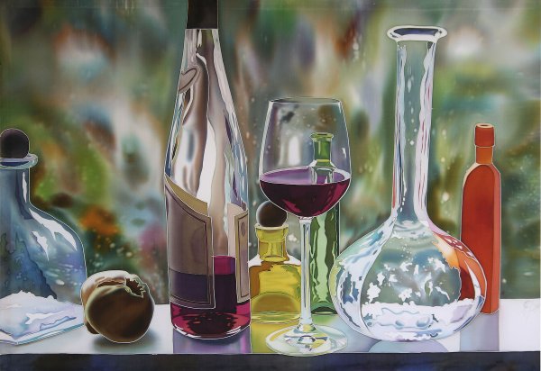 Стеклянные предметы живопись