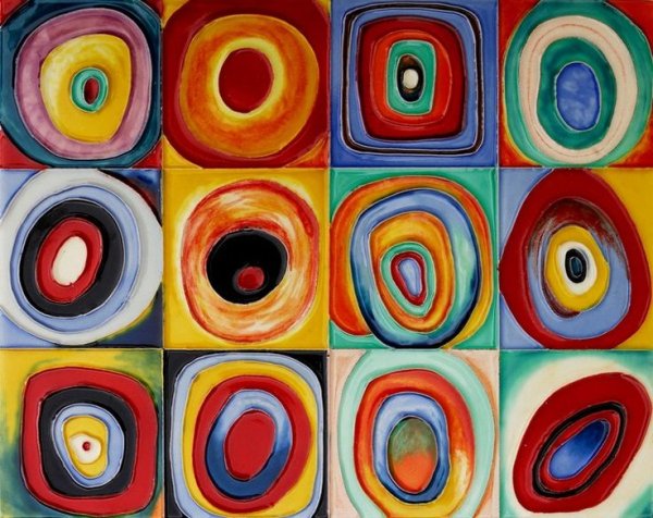Картина в. Кандиского «квадраты с концентрическими кругами»