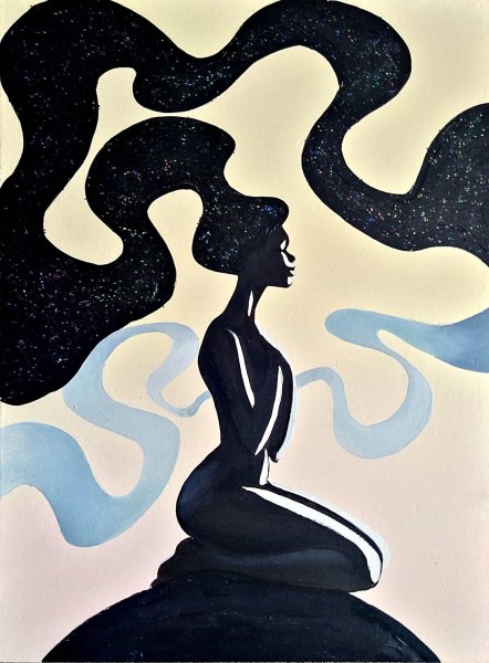 Женский силуэт абстракция