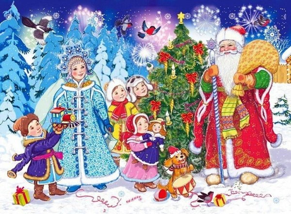 Дед Мороз и Снегурочка для декупажа