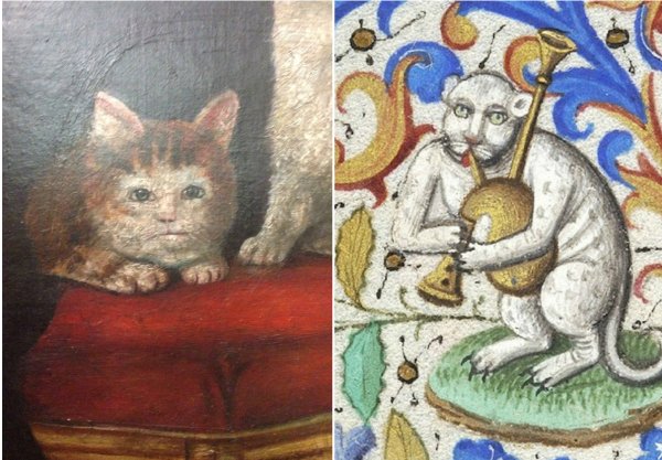 Кошки на средневековых картинах