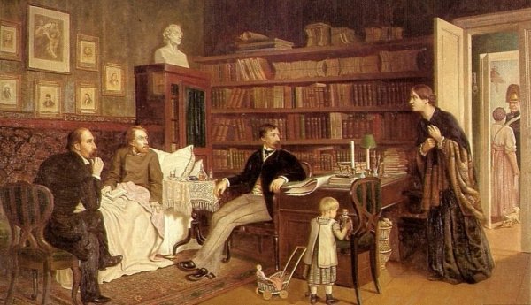 Н. А. Некрасов и и. и. Панаев у больного в. г. Белинского