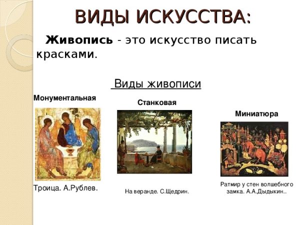 Станковая и монументальная живопись