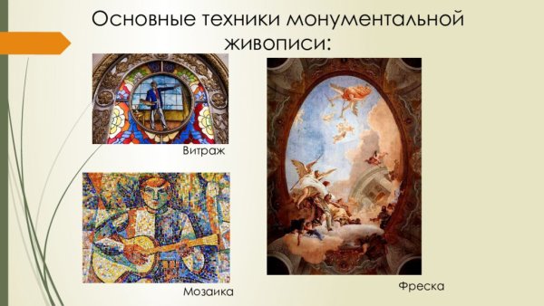 Монументальная живопись фреска мозаика витраж