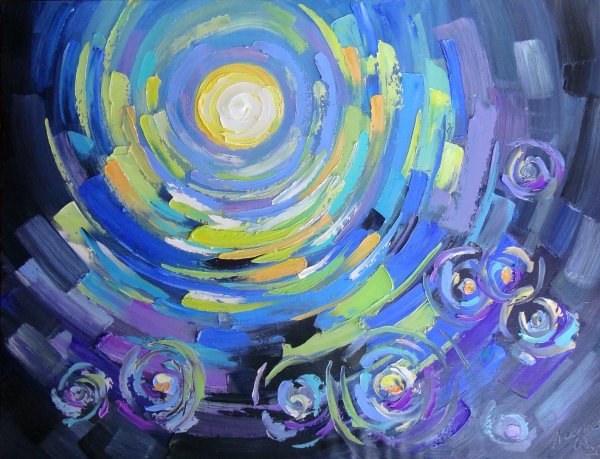 Авангардная живопись мастихином спираль