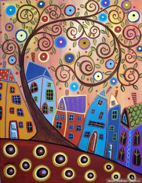 Наивная живопись картины Карлы Жерар