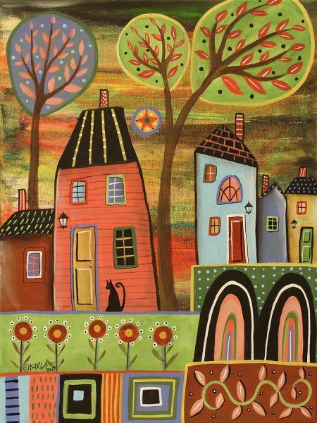 Карла Жерар наивная живопись домики