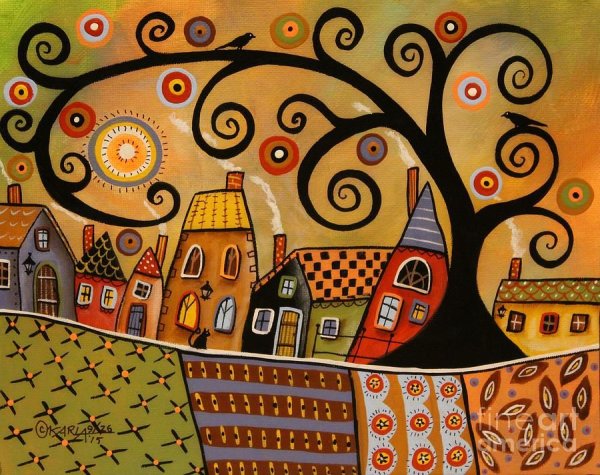 Иллюстрации домики примитив