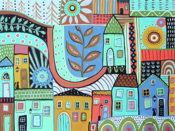 Художница Карла Жерар зимние домики