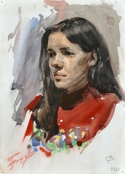 Портрет акварелью Академический академичный