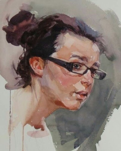 Портрет акварелью Академический поэтапность