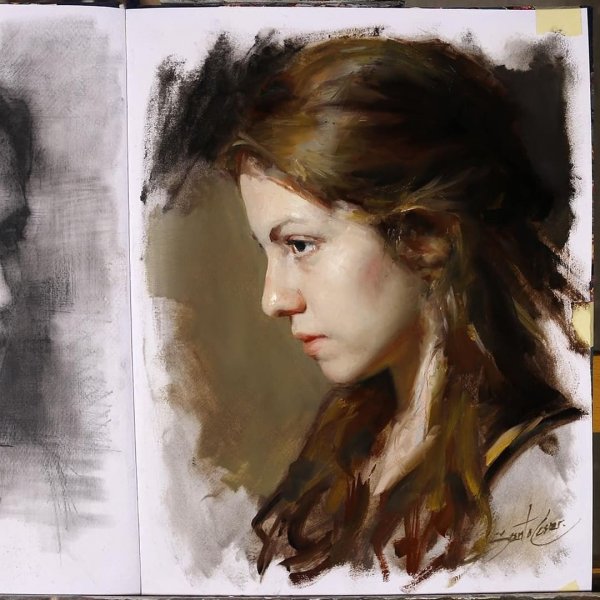 Портрет акварелью Академия Репина