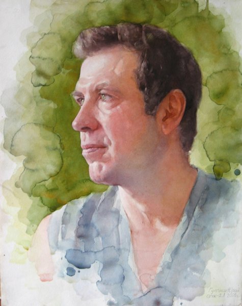 Академический портрет акварелью