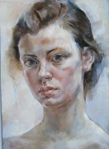 Гуашевый Этюд головы пожилого человека