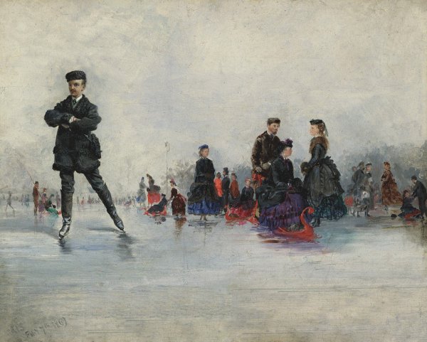Дети на коньках в живописи 19 века
