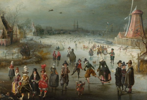 Картина Сомова зима каток