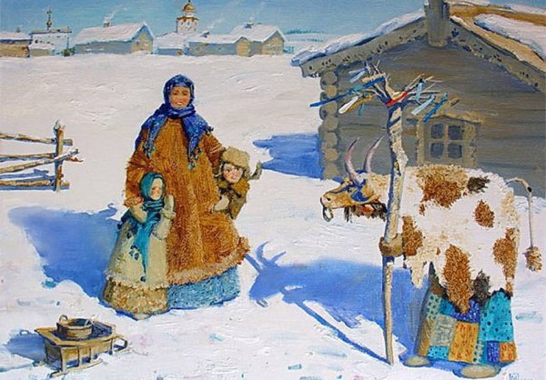 Коляда ряженные в картинах художников