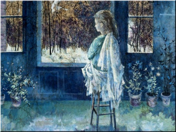 Дама у зимнего окна в живописи