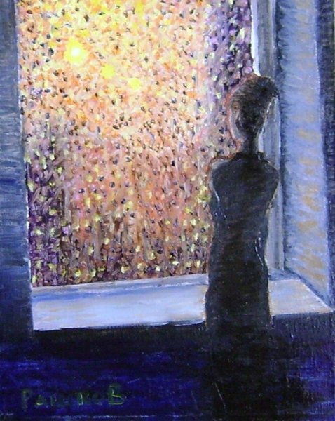 Ночь за окном живопись