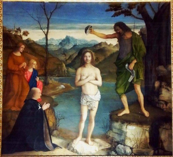 Андреа дель Верроккьо крещение Христа