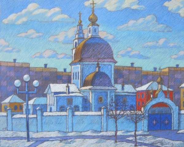 Рисунок храма г. старый Оскол