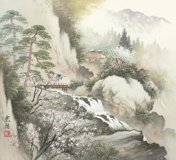 Японская живопись гора Иватэ