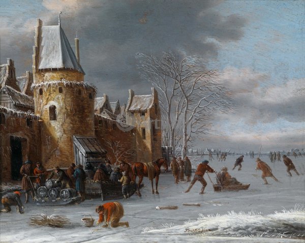 Абрахам Берстратен зимний вид Лейдена