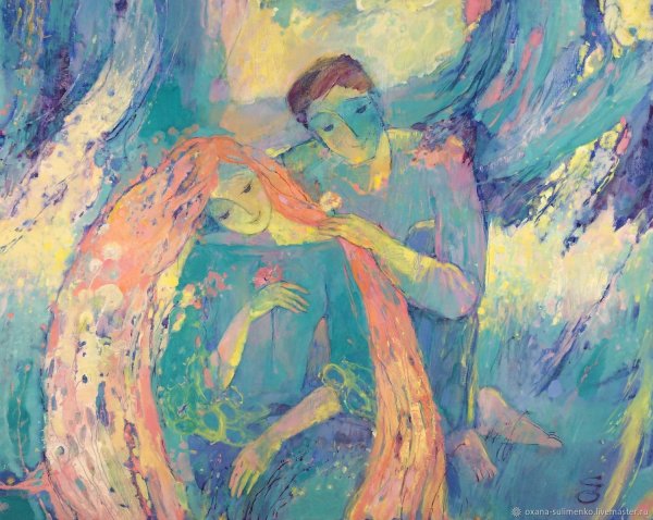 Женщина на сцене, картина маслом