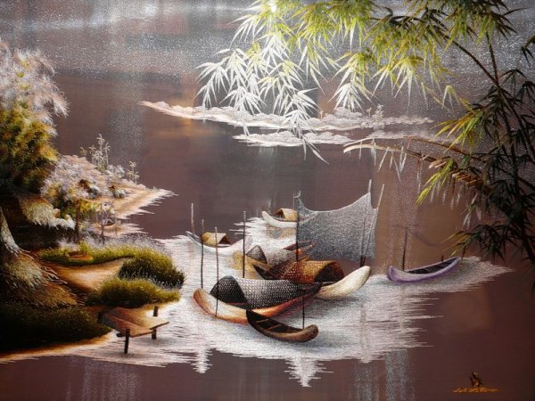 Китайская вышивка шелком гладью