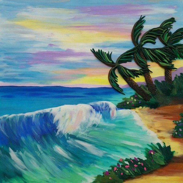 Пластилиновая живопись пейзаж