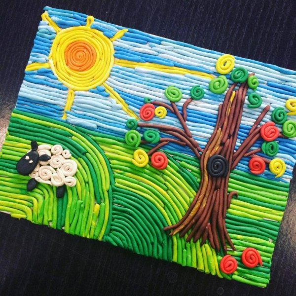 Пластилиновая живопись для детей