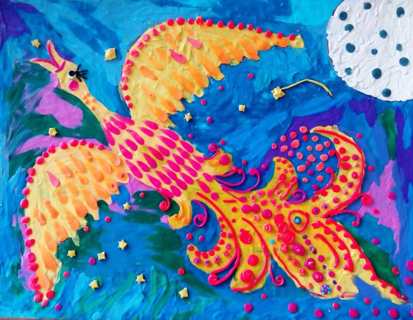 Золотая рыбка техника пластилинография