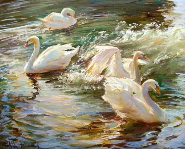 М Щербинина художник лебеди