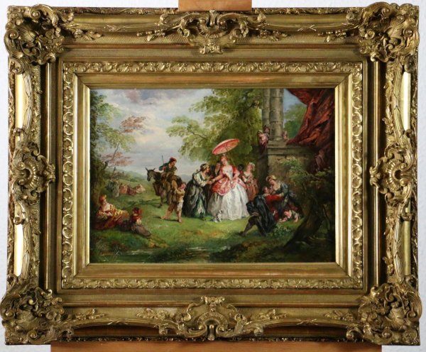 Старинная картина в раме