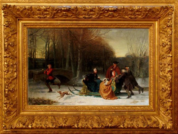 Старинная картина в раме