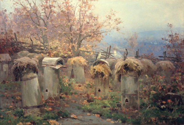 Пчеловод Пчельник 19 века в живописи