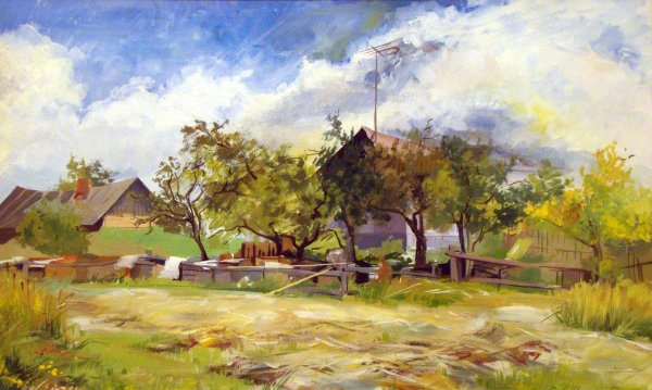 Живопись деревня пасека пчеловод мед