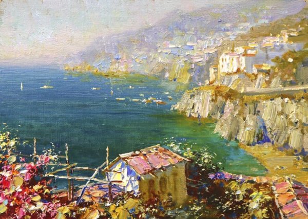 Картина "озеро Комо" Юрий Обуховский