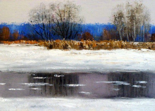 Картина оттепель художника Васильева