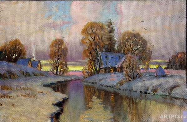 «Деревня зимой». Художник Алексей Степанов