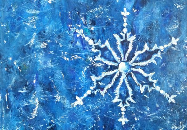 Снежинки пастелью