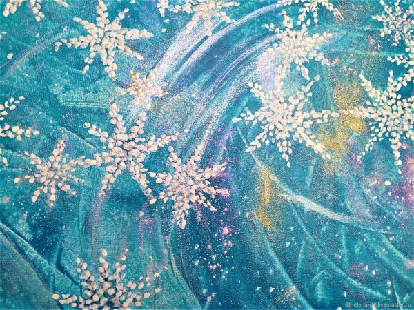 Снежинки живопись акрил
