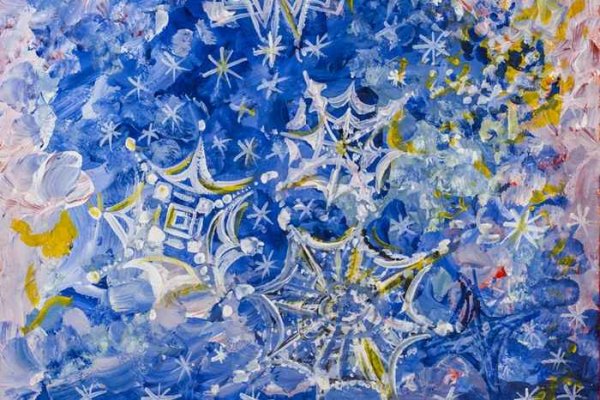 Снежинки гуашью