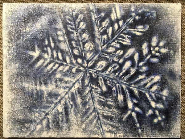 Снежинка картина маслом