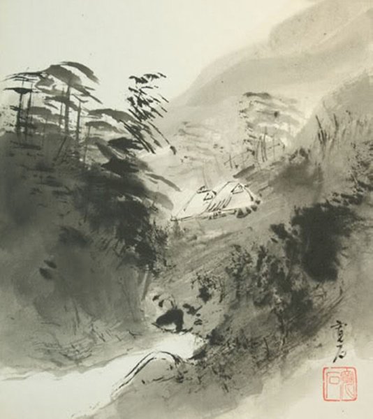 Суми-э японская живопись горы