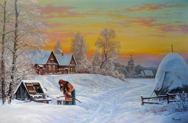 Художник Мельников Александр Анатольевич зимний пейзаж