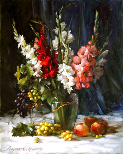 Гладиолусы батик